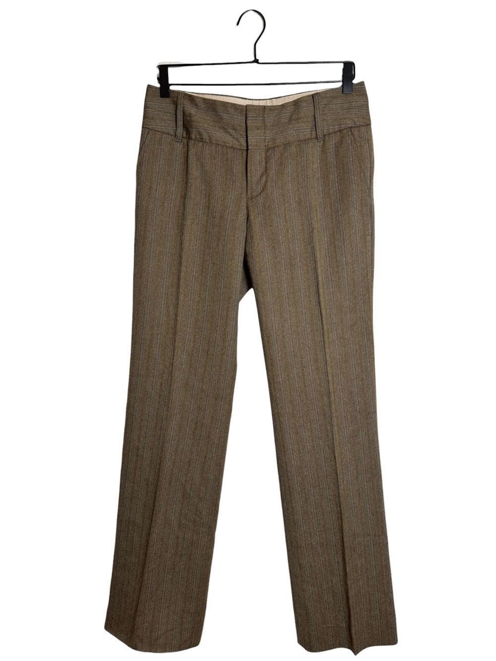 GAP Vintage Wool Blend Stripe Herringbone Straight Leg Trousers Brown Suit Pant